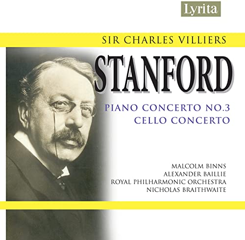 CD cover featuring portrait of composer Charles Villiers Stanford and text details.