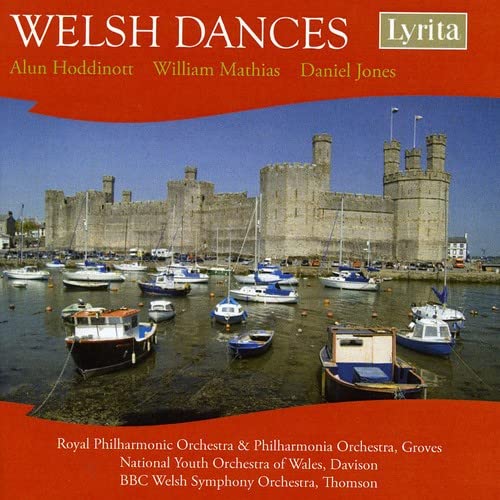 CD cover: Welsh castle and harbor scene with composers’ names.