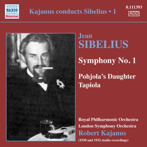 CD cover featuring a portrait of composer Jean Sibelius in black and white.