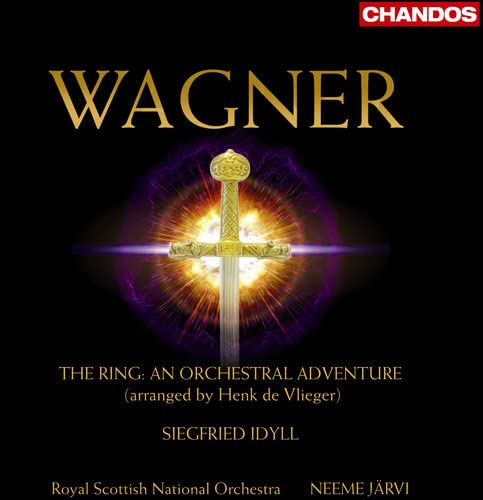CD cover for Wagner’s “The Ring” featuring a golden sword against a dark background.