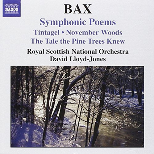 CD cover for Bax’s Symphonic Poems featuring a wintry forest scene.