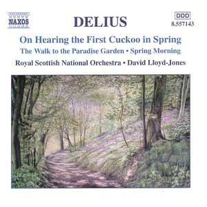 CD cover for Delius’ compositions with a forest path image.