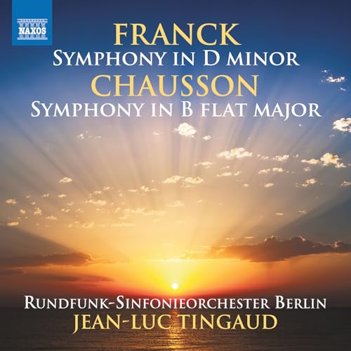 CD cover for Franck and Chausson symphonies with a sunset image.