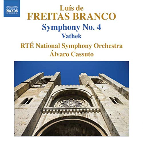CD cover for Freitas Branco’s Symphony No. 4 featuring gothic architecture.