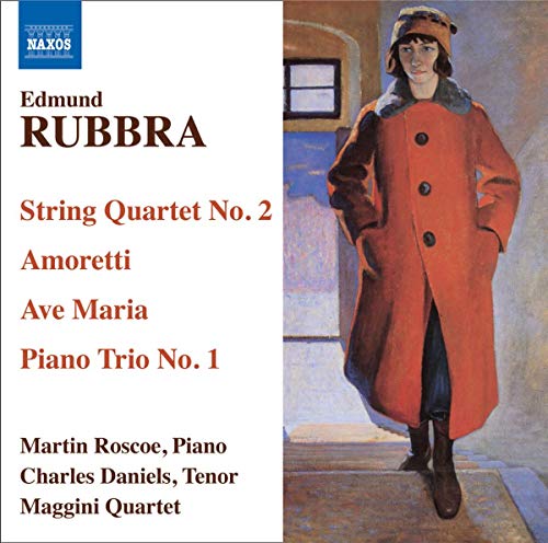 Classical music CD cover with woman in red coat and musical composition details.