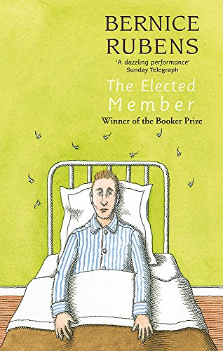 Book cover illustration of a man in striped pajamas sitting in a hospital bed.