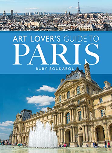 Book cover: “Art Lover’s Guide to Paris” with Louvre and Eiffel Tower.