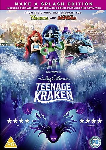 DVD cover for Ruby Gillman, Teenage Kraken featuring animated characters above and underwater.