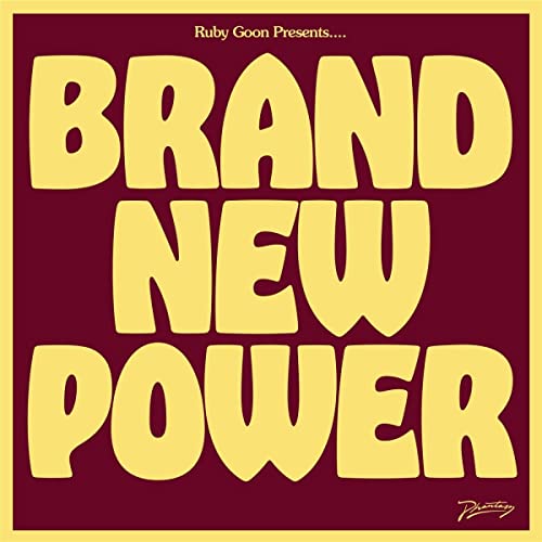 CD cover: "Brand New Power" in yellow text on a dark red background.