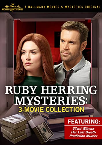 DVD cover for "Ruby Herring Mysteries" featuring two actors and money.