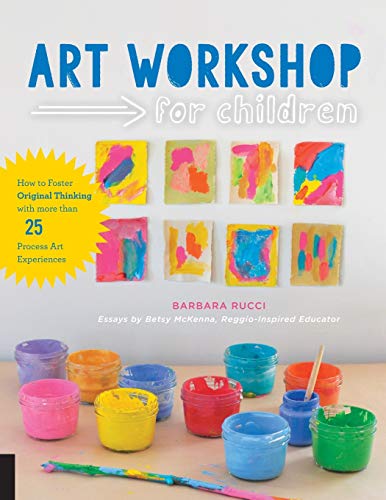 Book cover with colorful painted papers and pots of paint.