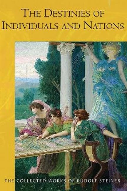 Book cover depicting three women and a figure in a classical garden.