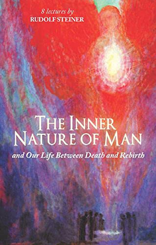 Book cover with abstract red and purple imagery, figures below.