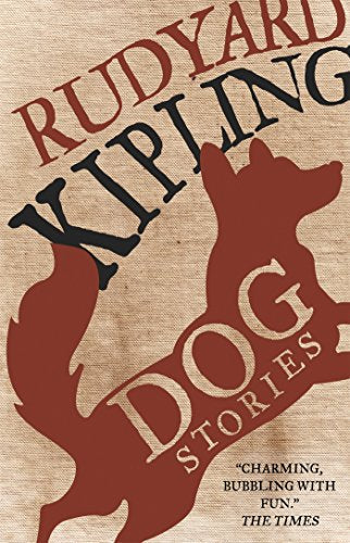 Book cover for Dog Stories by Rudyard Kipling featuring a red dog silhouette.
