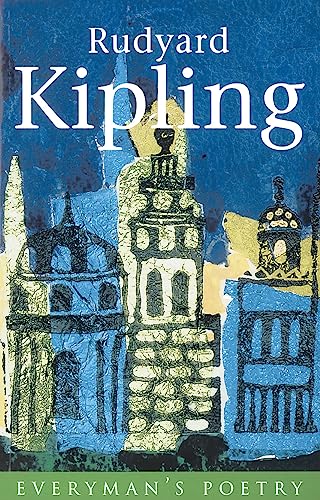 Book cover for Rudyard Kipling Everyman Poetry featuring a stylized blue and yellow illustration.
