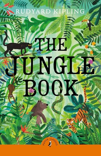 Cover of "The Jungle Book" featuring jungle animals and lush foliage.