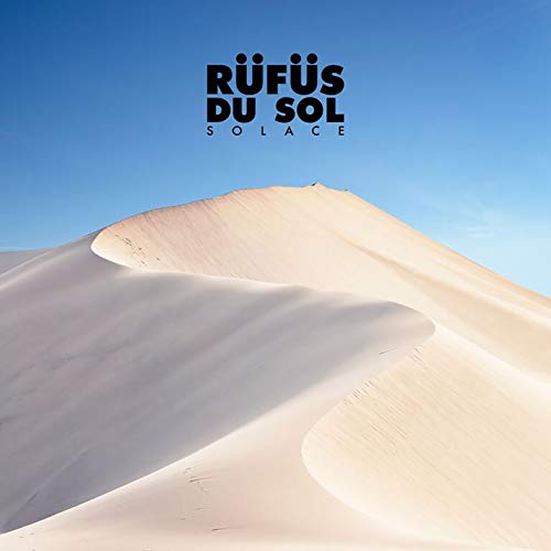 Vinyl record with sleeve, featuring Rufus Du Sol's Solace album artwork and barcode.