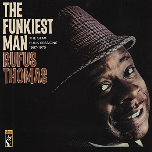 Album cover featuring a portrait of Rufus Thomas wearing a hat against black background.