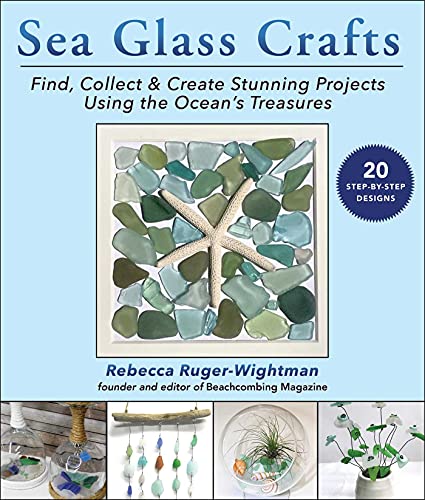 Book cover featuring a sea glass and starfish mosaic, craft ideas below.