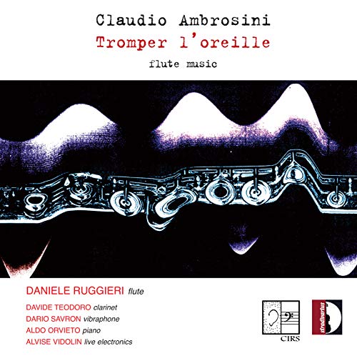 CD cover for "Tromper l'oreille" featuring a flute and abstract wave design.
