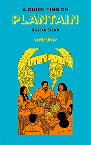 Book cover with illustration of people dining with plantains.