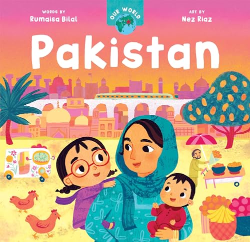 Book cover depicting a woman with children in front of Pakistani landmarks.