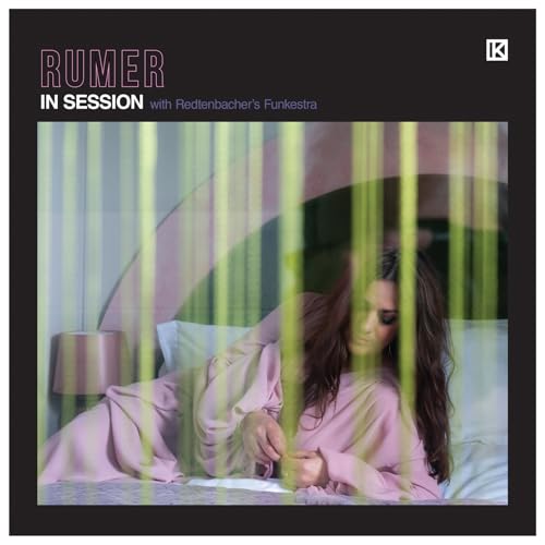Rumer album cover: woman in pink, blurred through vertical lines.