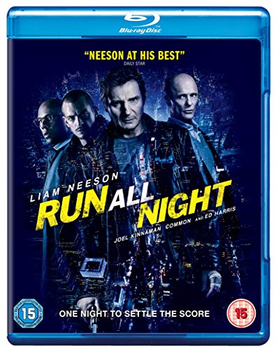 Blu-ray cover for Run All Night featuring Liam Neeson and other cast members.