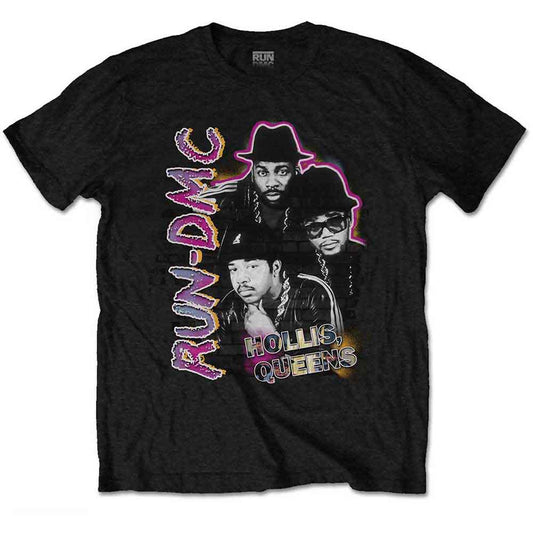 Black t-shirt with Run DMC and “Hollis Queens” graphic, size XX-Large.