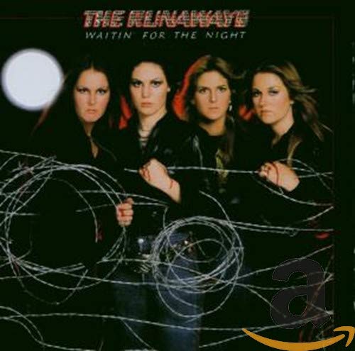 Four women pose behind barbed wire on the Runaways Waitin' For The Night album cover.