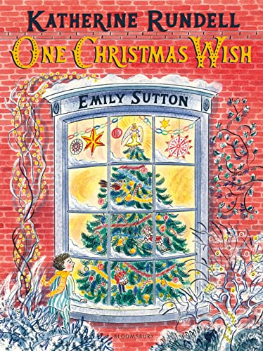 Book cover: a boy looks up at a decorated window, snowy branches.