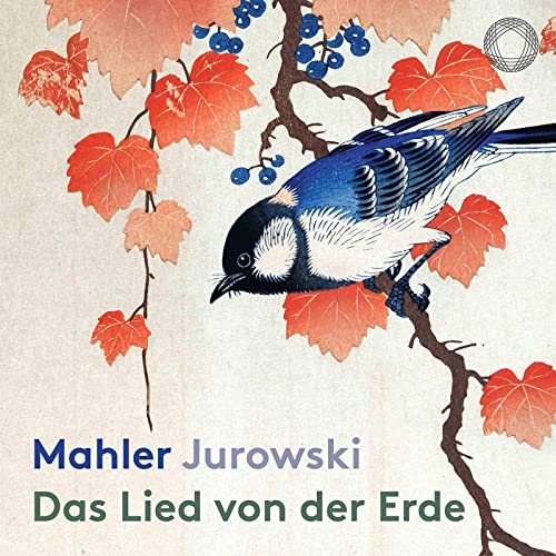 Blue tit perched on branch with red leaves, Mahler album cover.