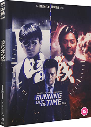 Blu-ray cover for "Running Out Of Time 1 & 2" featuring three men’s portraits.