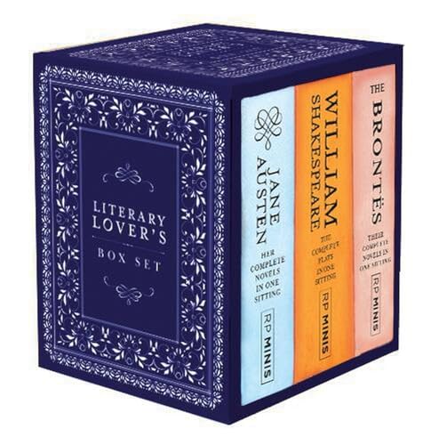 Dark blue box set containing four small books by classic authors.