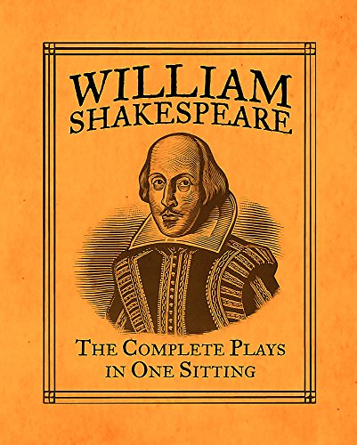 Orange book cover with portrait of William Shakespeare and title text.