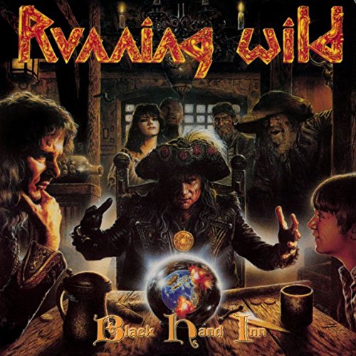 Fantasy album cover depicting people in a dimly lit tavern scene.