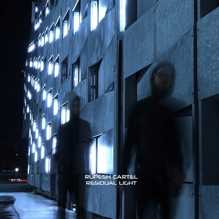 CD cover: Building facade with figures, dark blue and white tones.