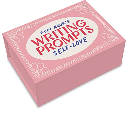 Pink box with "Rupi Kaur's Writing Prompts Self-Love" text.