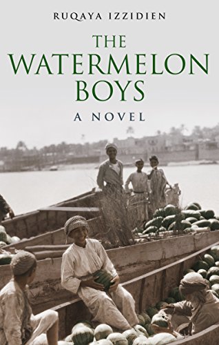 Book cover depicting boys with watermelons on boats by a river.