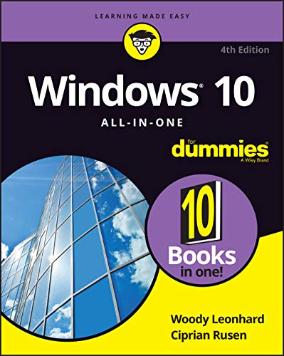 Book cover: "Windows 10 All-in-One For Dummies," 4th Edition.