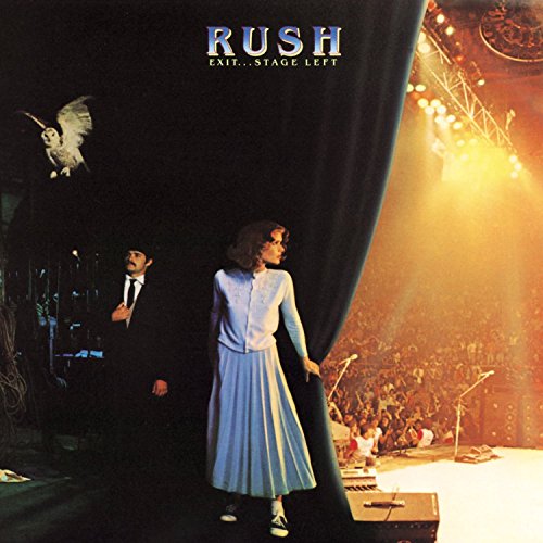 Rush album cover: two figures near a stage with a crowd.