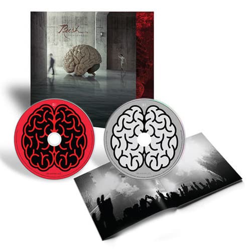 Rush Hemispheres CD set with brain-themed discs and album art featuring a large brain.