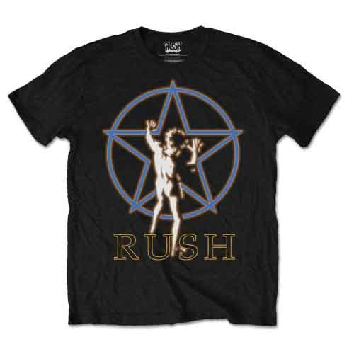 Black Rush t-shirt with a star and figure graphic.