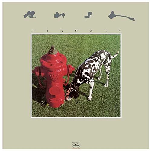 Album cover: red fire hydrant, spotted dog on green grass.