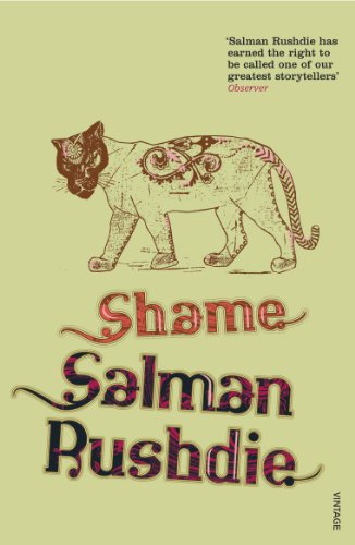 Book cover for Shame by Salman Rushdie featuring an open birdcage and a bird.