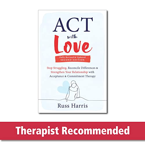 Book cover of ACT with Love by Russ Harris featuring a line-art couple illustration.