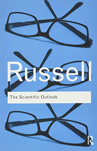 Book cover: "The Scientific Outlook" by Russell, with eyeglasses graphic.