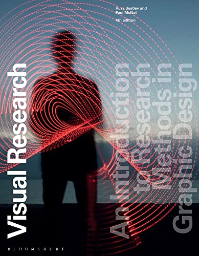 Book cover: silhouetted figure with red swirling lines, text "Visual Research.