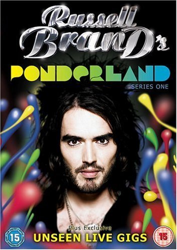 DVD cover featuring Russell Brand surrounded by colorful abstract shapes against a black background.