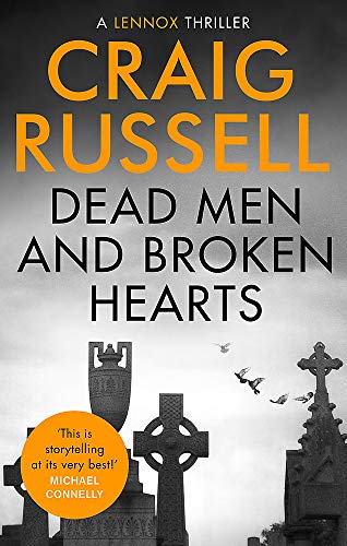 Book cover: graveyard with Celtic crosses, dark sky, and flying birds.